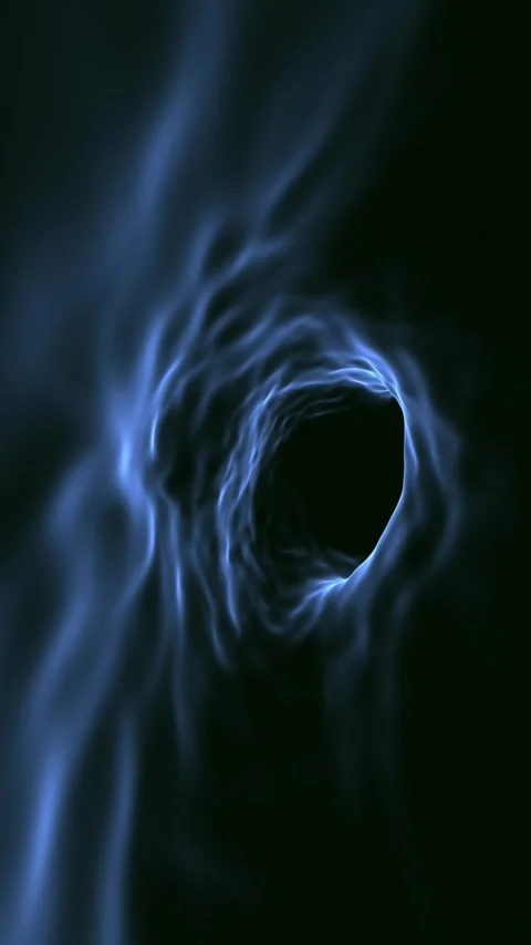Dark blue scary 3d cave tunnel loop vertical background Stock Footage 345682186