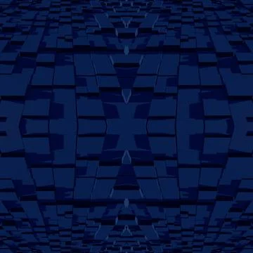 Dark blue seamless abstraction with square elements and shadows.  스톡 일러스트