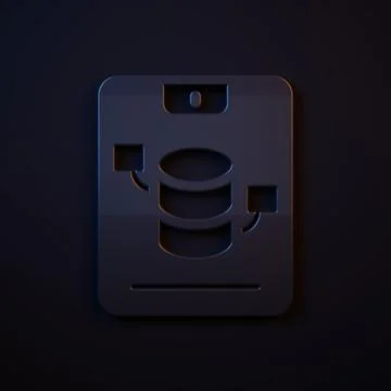 Dark-blue Server, Data, Web Hosting icon isolated on black background. Mini.. Stock Illustration