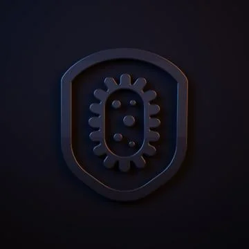 Dark-blue Shield protecting from virus, germs and bacteria icon isolated on.. Stock Illustration