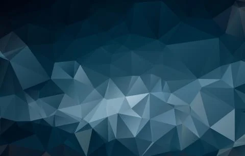 Dark blue shining triangular template. Creative illustration in halftone styl Stock Illustration