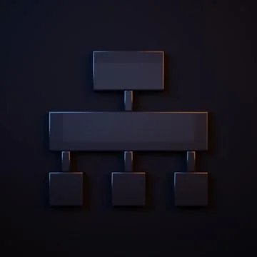 Dark-blue Site map icon isolated on black background. Minimalism concept. 3.. Stock Illustration