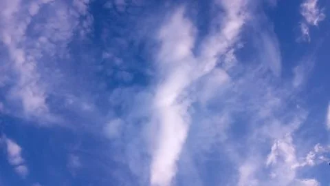Dark blue sky with white clouds. Stock Photos