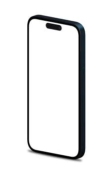 Dark Blue Smartphone Vector Mockup Blank White Screen Side Angled View イラスト素材
