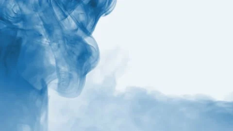 Dark blue smoke, on a white background, smooth, steam, in the center Stock Footage 154766281