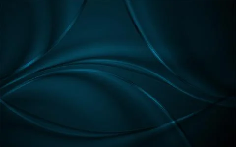 Dark blue smooth glossy waves abstract elegant background Stock Illustration