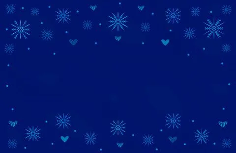 Dark blue snowflake background Stock Illustration