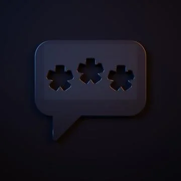 Dark-blue Speech bubble chat icon isolated on black background. Message ico.. Stock Illustration