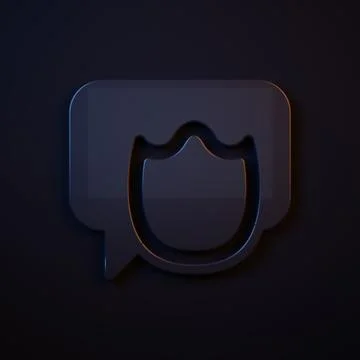 Dark-blue Speech bubble chat icon isolated on black background. Message ico.. Stock Illustration