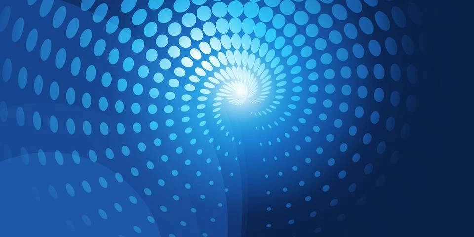 Dark Blue Spiraling Spotted Pattern, 3D Round Backlit Translucent  Swirly S.. Stock Illustration