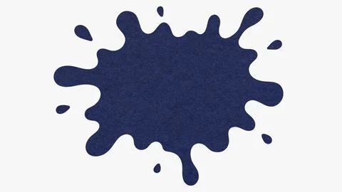 Dark blue splash with copy space from textured paper isolated on white backgr Stock-Fotos