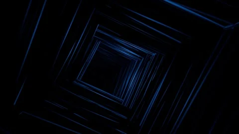 Dark blue square corridor formed by repeating rectangular frames Stock Footage 330349560