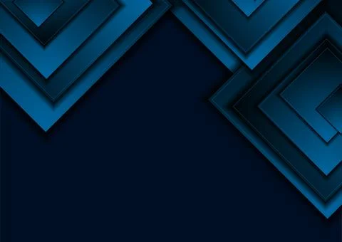 Dark blue squares abstract technology geometric background Stock Illustration