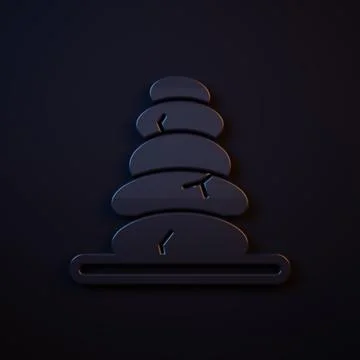 Dark-blue Stack hot stones icon isolated on black background. Spa salon acc.. Stock Illustration