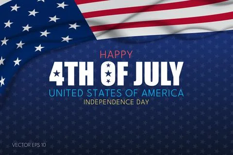 Dark Blue Starry Background with USA Typography Stock Illustration