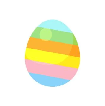Dark blue striped easter egg with green and red diagonal lines vector illustr Stock Illustration