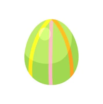 Dark blue striped easter egg with green and red diagonal lines vector illustr Stock Illustration