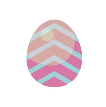 Dark blue striped easter egg with green and red diagonal lines vector illustr Stock Illustration
