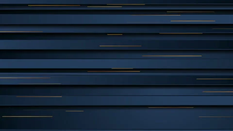 Dark blue striped motion background with golden lines Stock Footage 128416296