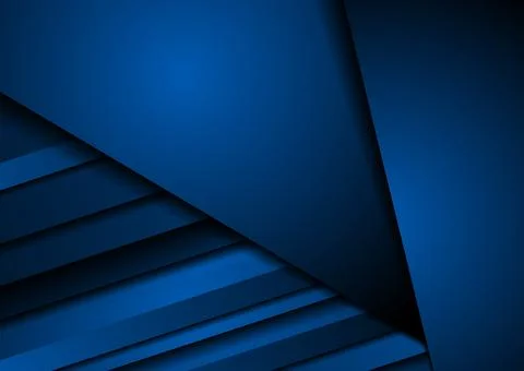 Dark blue stripes abstract geometric corporate background Stock Illustration