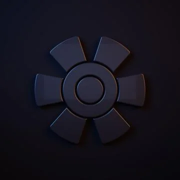 Dark-blue Sun icon isolated on black background. Minimalism concept. 3D ren.. Stock Illustration
