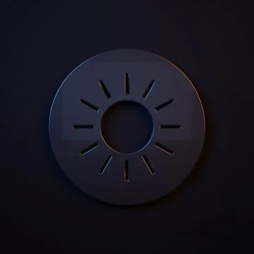 Dark-blue Sun icon isolated on black background. Minimalism concept. 3D ren.. Stock Illustration