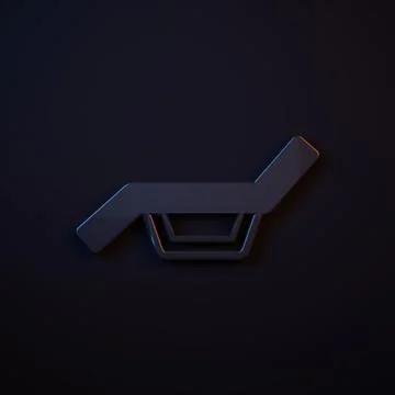 Dark-blue Sunbed icon isolated on black background. Sun lounger. Minimalism.. Stock Illustration