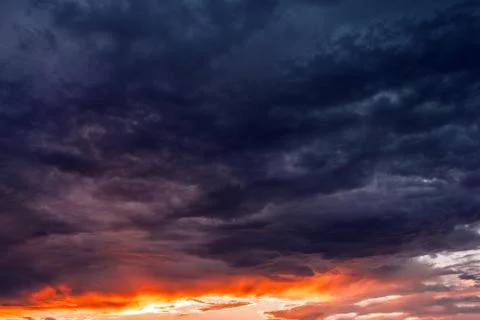 Dark blue sunset cloud. sunset cloudscape photo. Photos