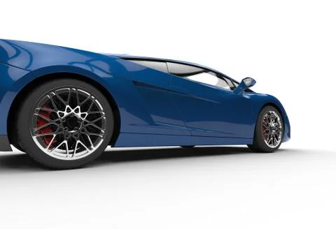 Dark Blue Supercar Side View Stock Illustration