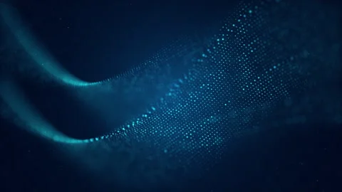 Dark Blue Swirling Dotted Wave Background Stock Footage 338436326
