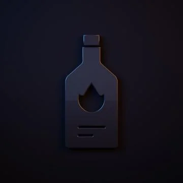 Dark-blue Tabasco sauce icon isolated on black background. Chili cayenne sp.. Stock Illustration