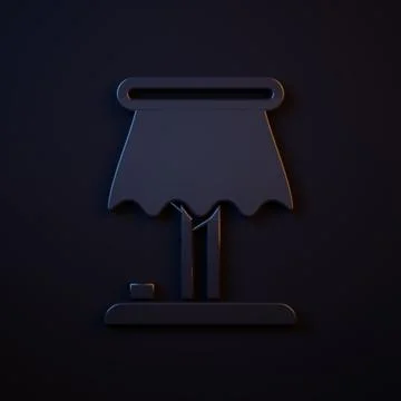 Dark-blue Table lamp icon isolated on black background. Minimalism concept... Stock Illustration