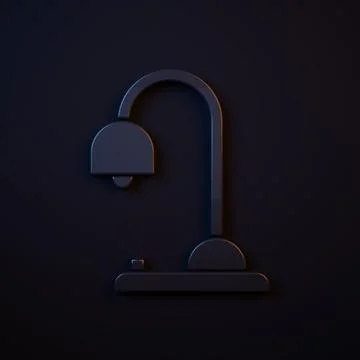 Dark-blue Table lamp icon isolated on black background. Minimalism concept... 스톡 일러스트