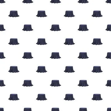 Dark blue tablecloths covering small round tables pattern Illustrazione stock
