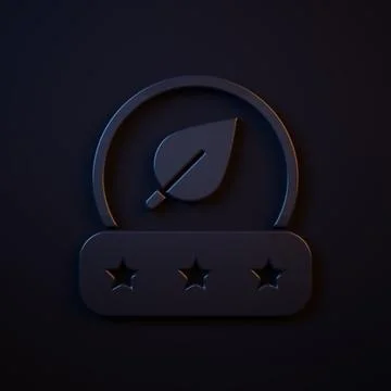Dark-blue Tea leaf icon isolated on black background. Tea leaves. Minimalis.. Stock Illustration