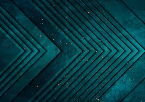 Dark blue tech arrows abstract geometric grunge background Stock Illustration