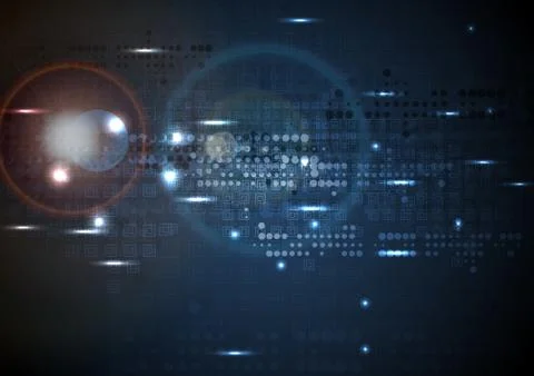 Dark blue tech background with geometric shapes Stock Illustration