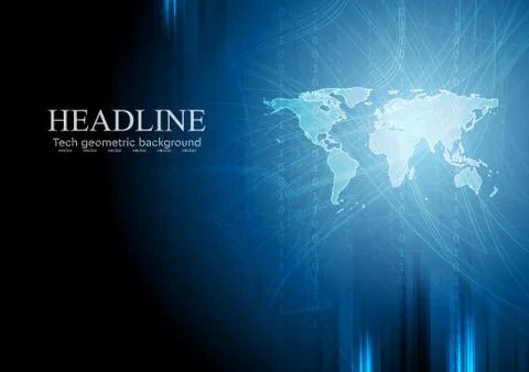 Dark blue tech binary system background 库存插图