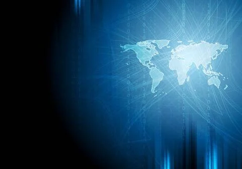 Dark blue tech binary system background Dark blue tech background with bin... Stockfoto's