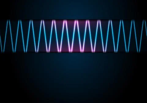 Dark blue tech corporate abstract background with neon lines Illustrazione stock