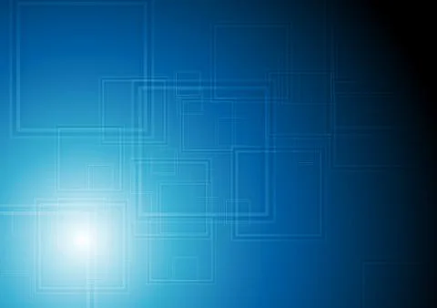 Dark blue tech hexagons geometric background Stock Illustration