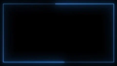 Dark blue tech title frame visual luminous rectangular outline, black copy area, Stock Footage 340556484
