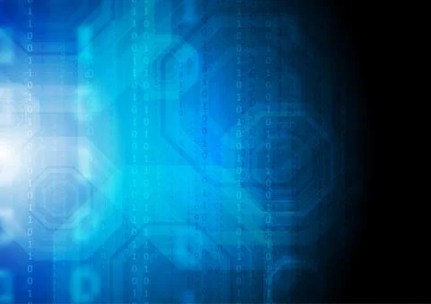 Dark blue technology background with binary code Stock Illustration