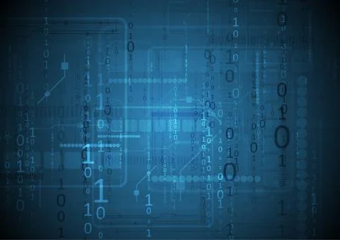Dark blue technology background with binary code Stock Illustration