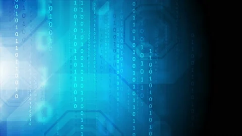 Dark blue technology video animation with binary code Stock Footage 108660530