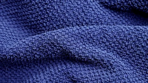 Dark blue terrycloth towel texture Stock Footage 341386962