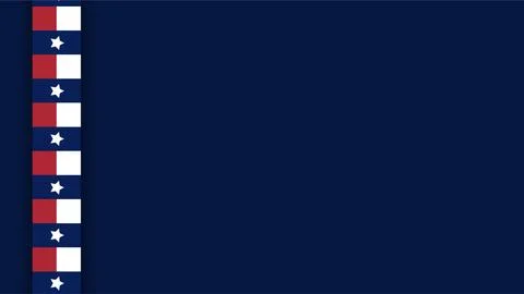 Dark Blue Texas Flag Theme Background with Vertical Star and Stripe Border .. Stock Illustration