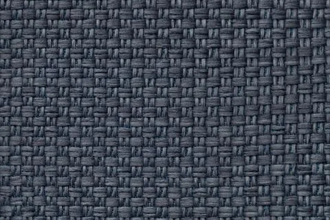 Dark blue textile background with checkered pattern, closeup. Structure of th Stock Photos