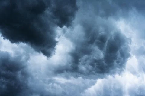 Dark blue thunderclouds close up Fotos de archivo