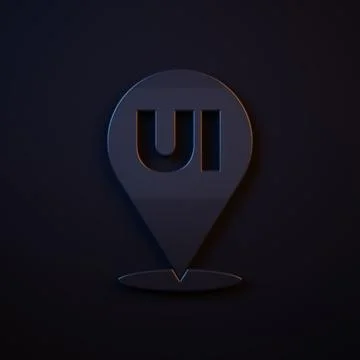 Dark-blue UI or UX design icon isolated on black background. Minimalism con.. Stock Illustration